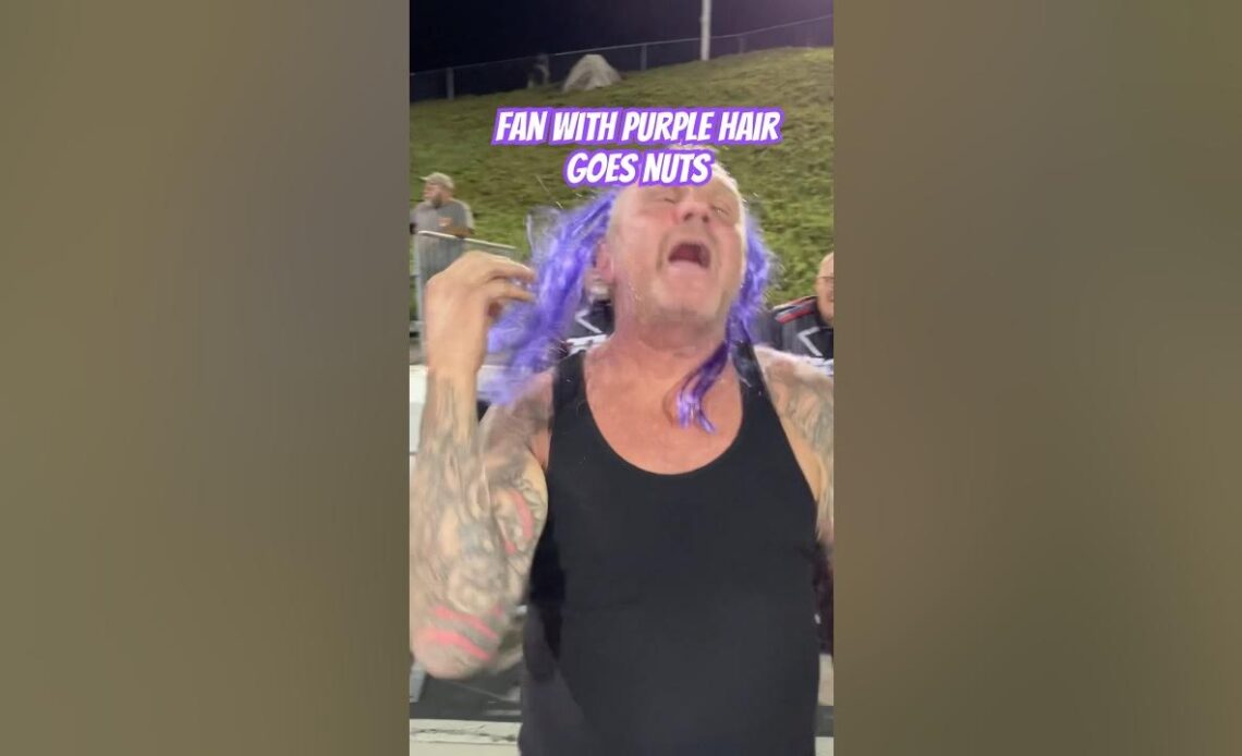 Motorcycle Fan With Purple Hair Goes Nuts over Fast Street Tire Harley!
