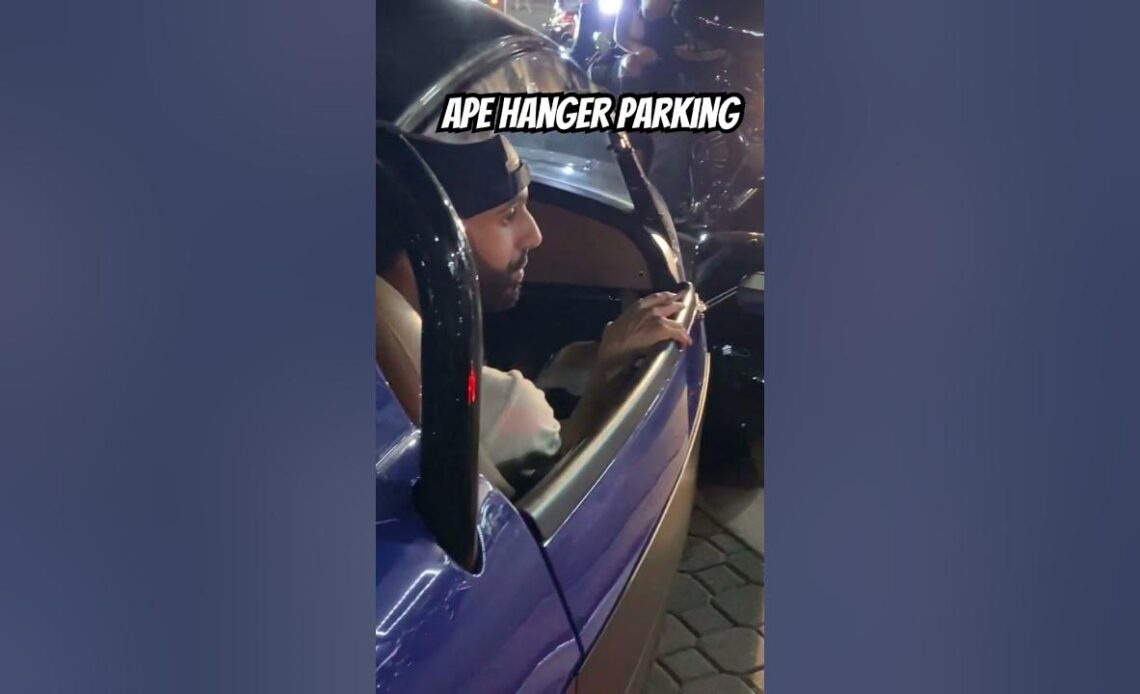 Parking with a Set of Ape Hangers is NOT Easy