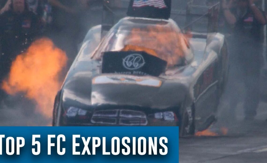 Top 5 Funny Car starting line explosions