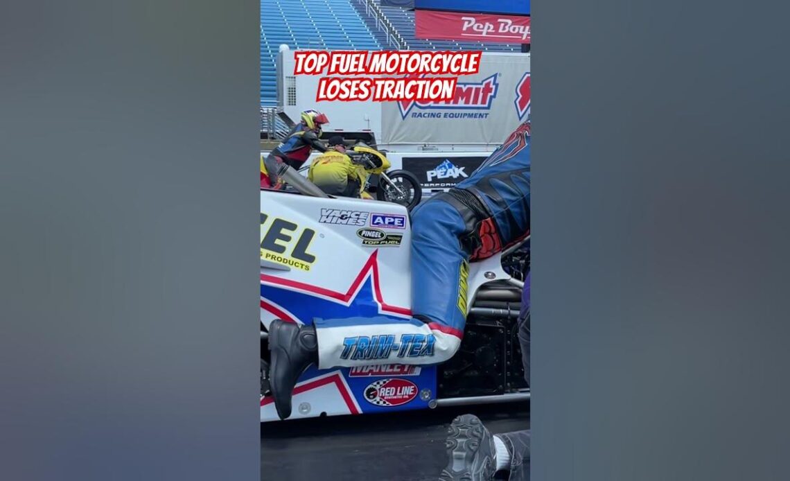 Top Fuel Motorcycle Loses Traction 😮
