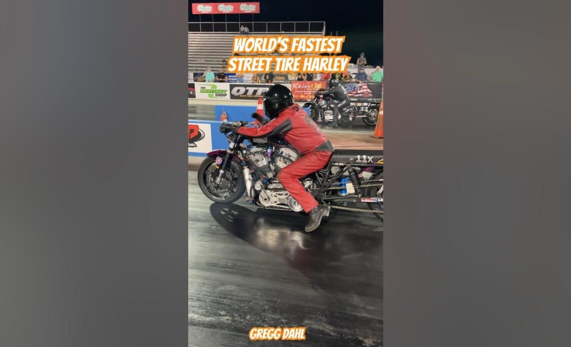 World's Fastest Street Tire Harley Goes 7.60 in the dark! 😮