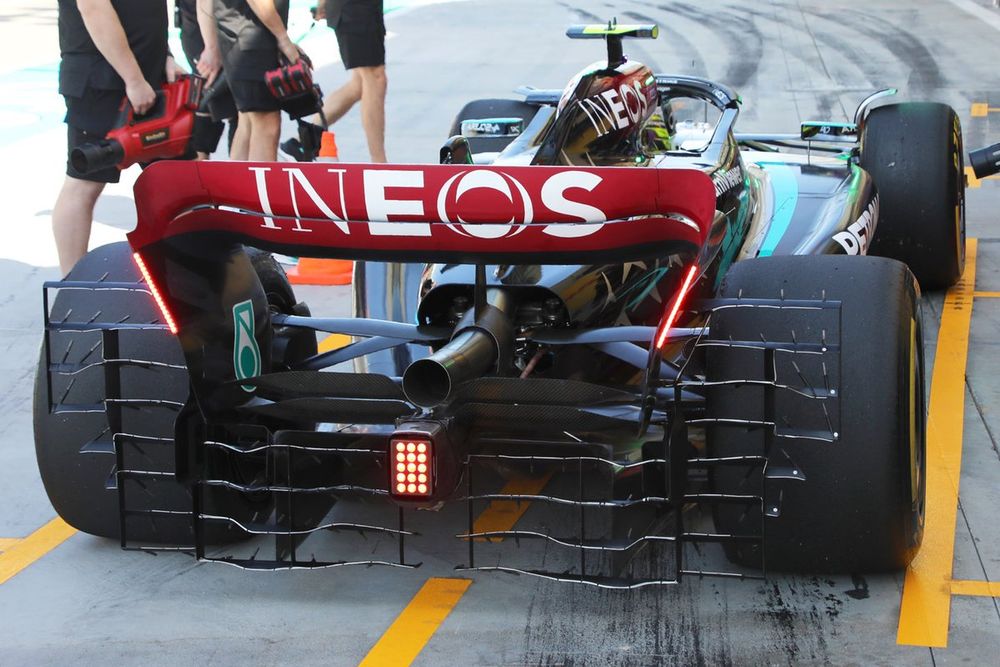 Mercedes F1 W15 rear detail with sensors