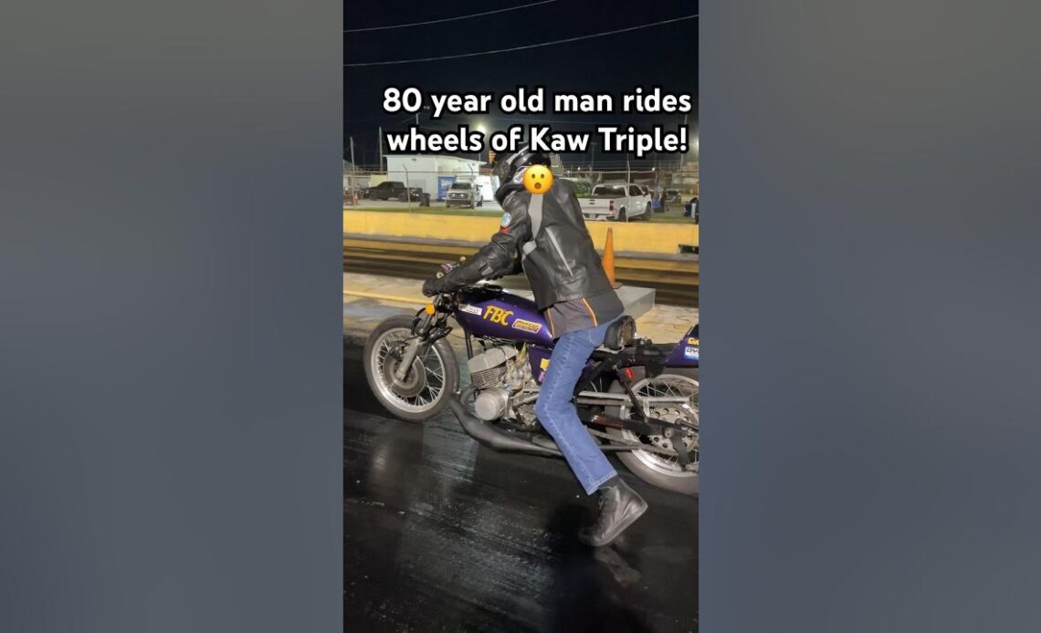 80 Year Rides Wheels off Kaw Triple! 😮