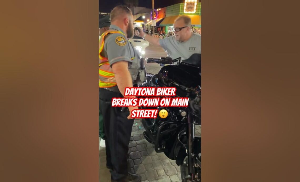 Embarrassing Episode for Daytona Biker who BREAKS DOWN on Main Street 😮!