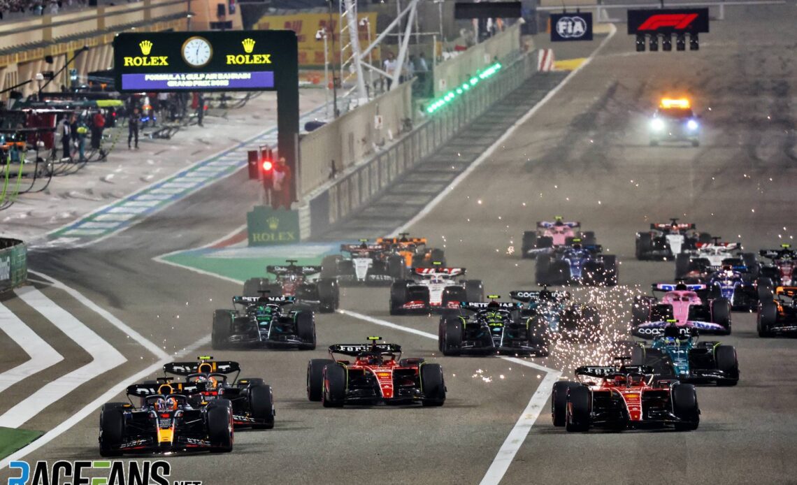 The start of the first grand prix of the 2023 Formula 1 season