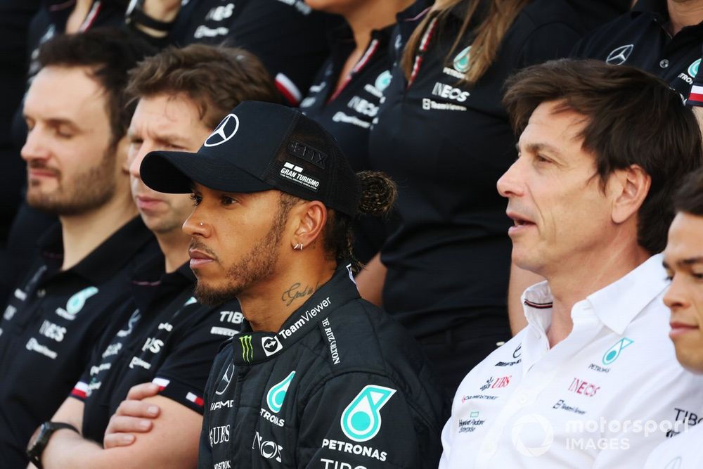 Lewis Hamilton, Mercedes AMG, with Toto Wolff, Team Principal and CEO, Mercedes AMG
