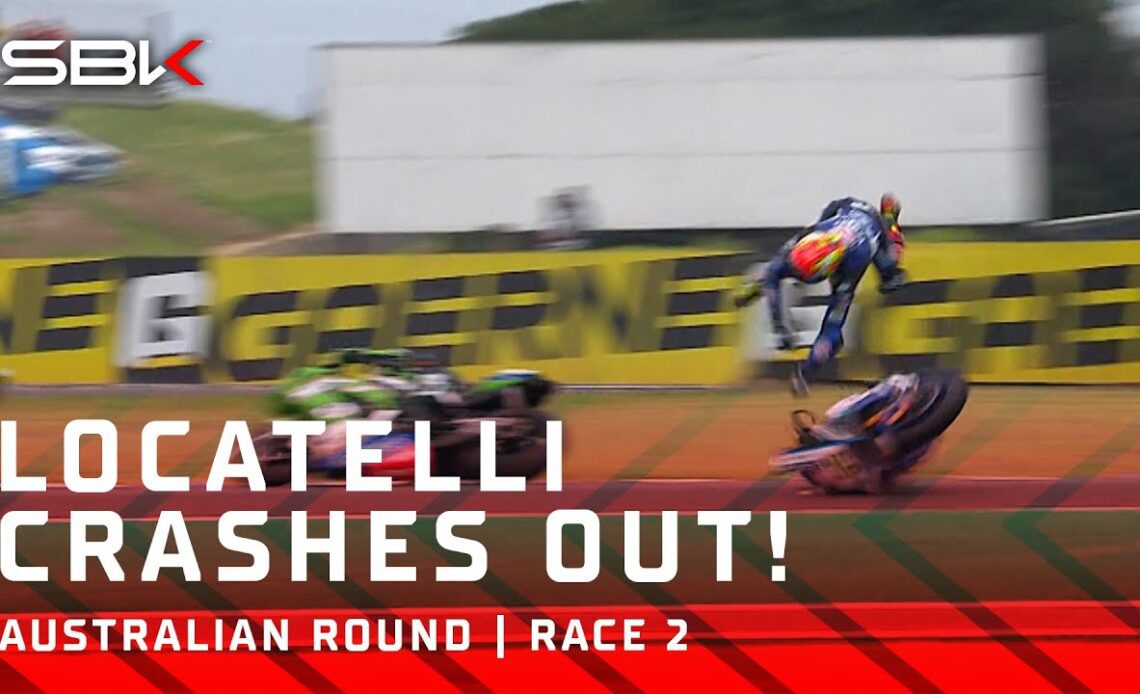 Locatelli FALLS OUT of victory contention in Race 2 🤯 | 2024 #AustralianWorldSBK 🇦🇺