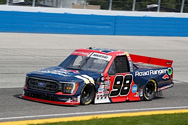 Ty Majeski during practice for the NASCAR Craftsman Truck Series CleanHarbors 175 at The Milwaukee Mile, 8/26/2023 (Photo: Nigel Kinrade Photography)