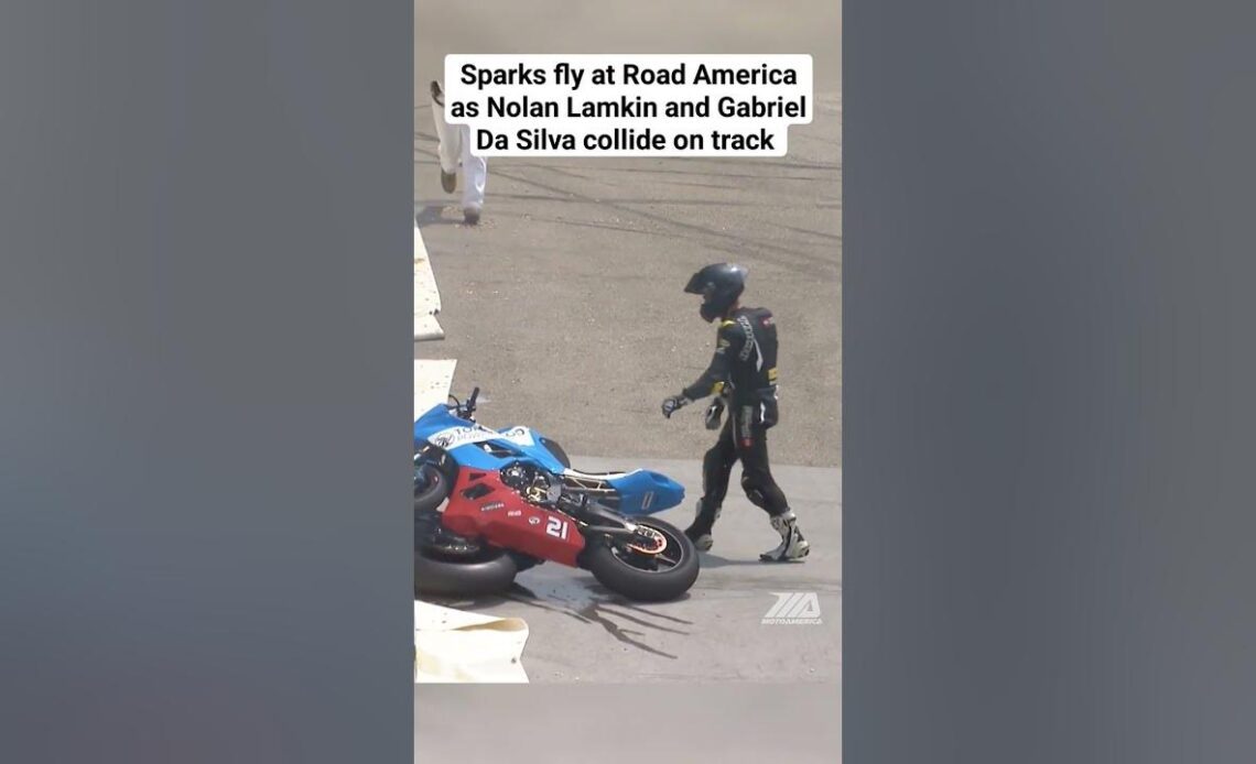 Thankfully, they were both okay. #MotoAmerica #Crash #Motorsports