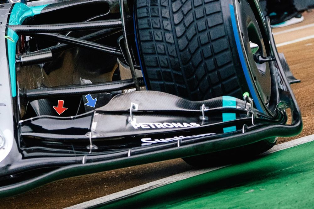 Mercedes W15 front wing detail