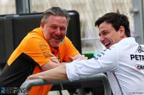 Zak Brown, Toto Wolff, Jeddah Corniche Circuit, 2024