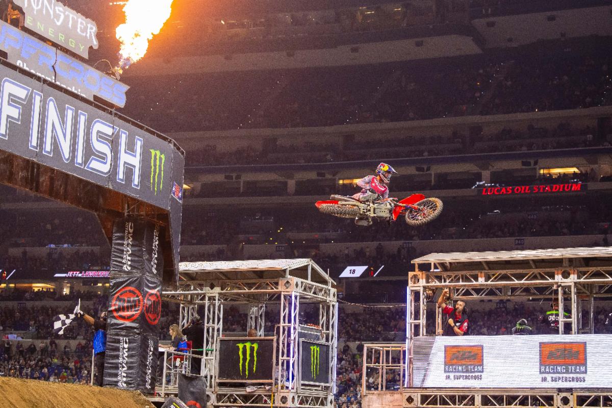 Jett Lawrence - First place 450SX Class, Indianapolis Supercross - Photo Credit- Feld Motor Sports, Inc.