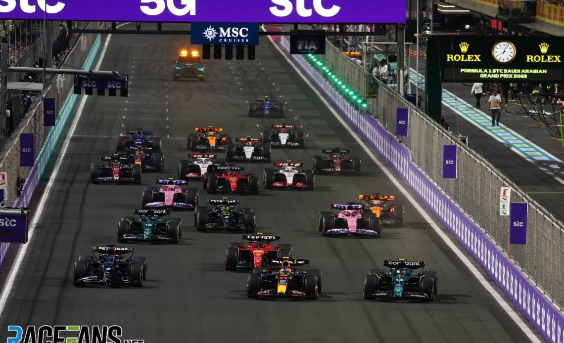 Race start, Jeddah Corniche Circuit, 2023