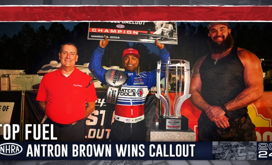 Antron Brown wins Top Fuel Callout in explosive fashion