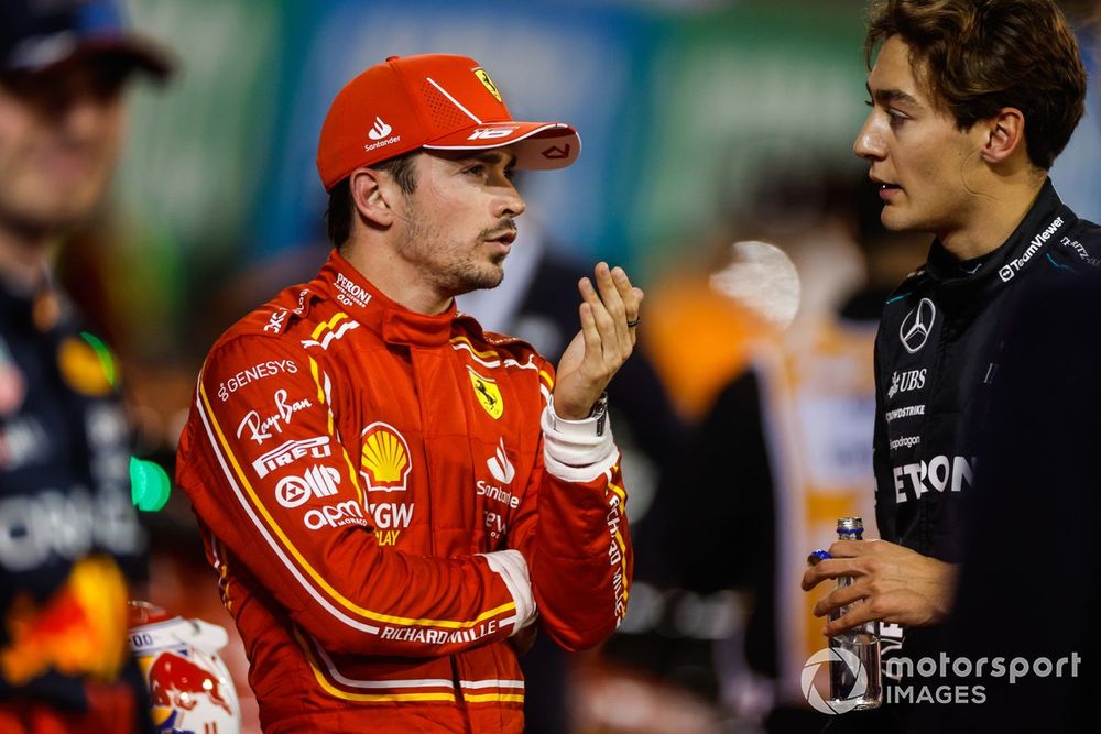 Charles Leclerc, Scuderia Ferrari, George Russell, Mercedes-AMG F1 Team