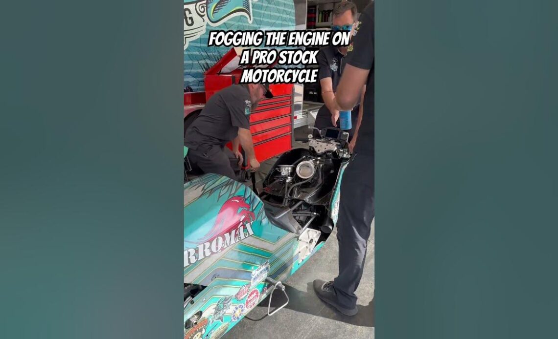 Fogging the Engine on a Pro Stock Motorcycle