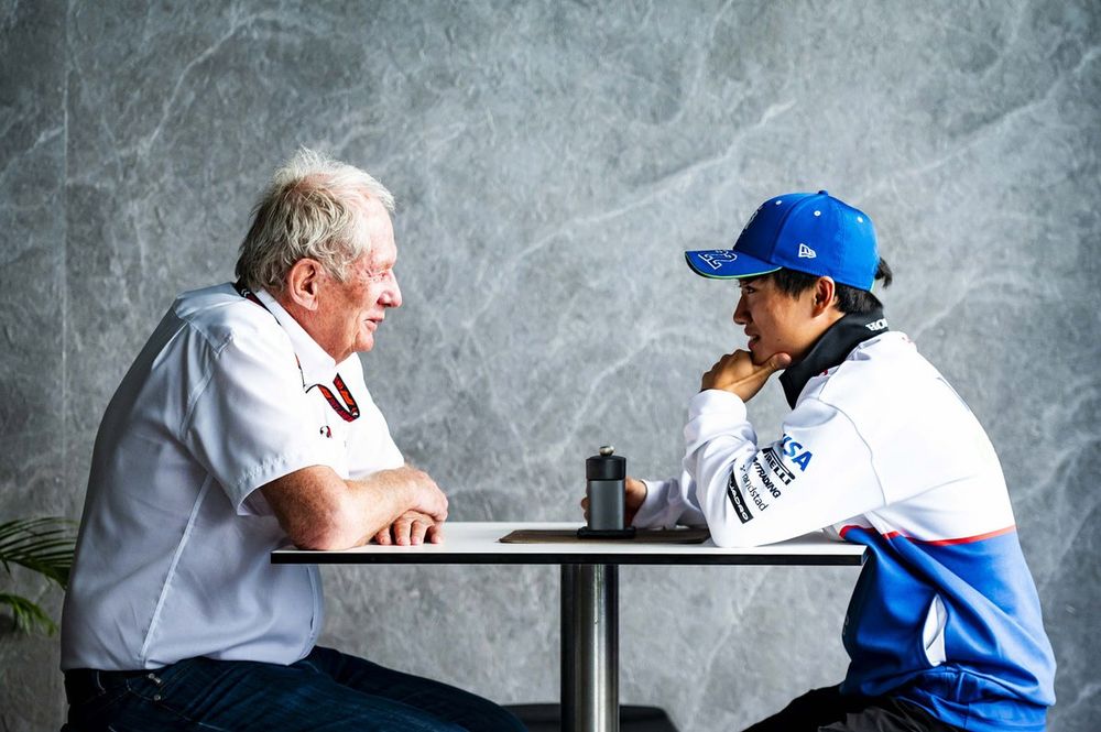 Helmut Marko, Consultant, Red Bull Racing, Yuki Tsunoda, RB F1 Team