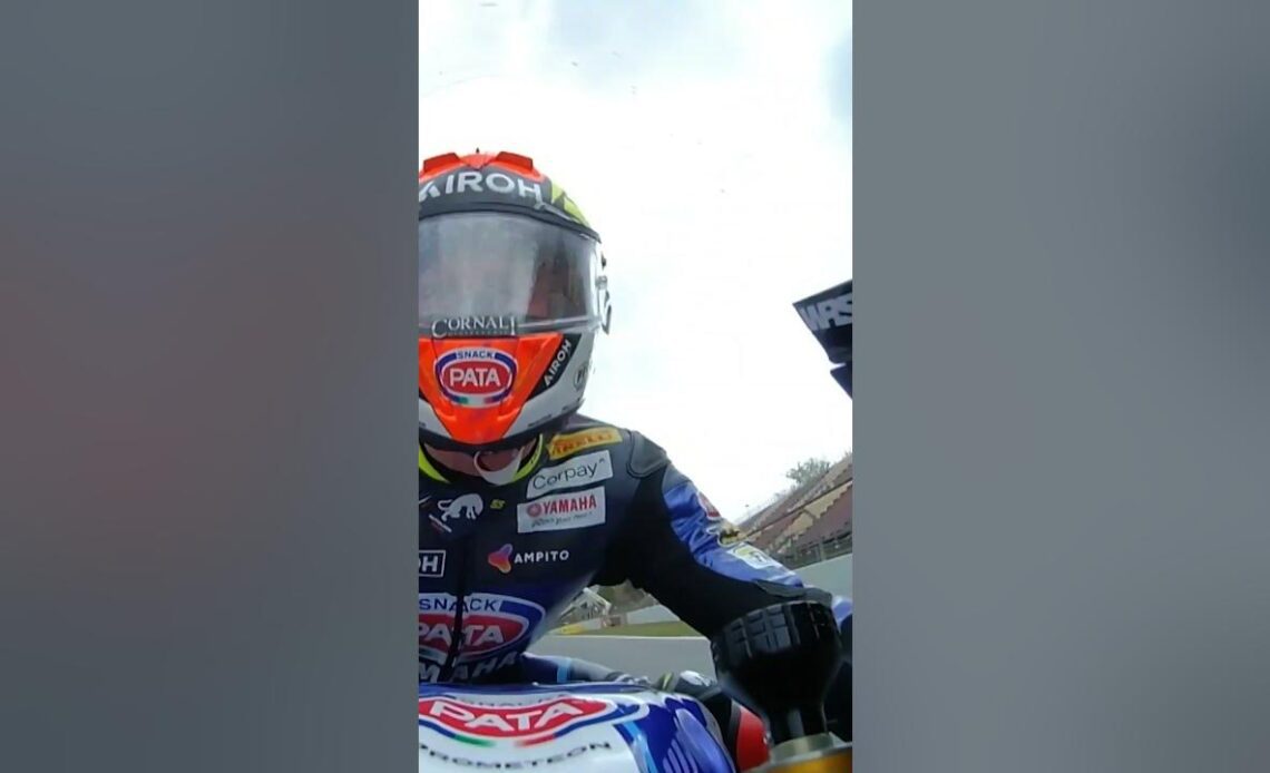 Locatelli's curious moment on the straight! 👀 | 2024 #CatalanWorldSBK 🏁