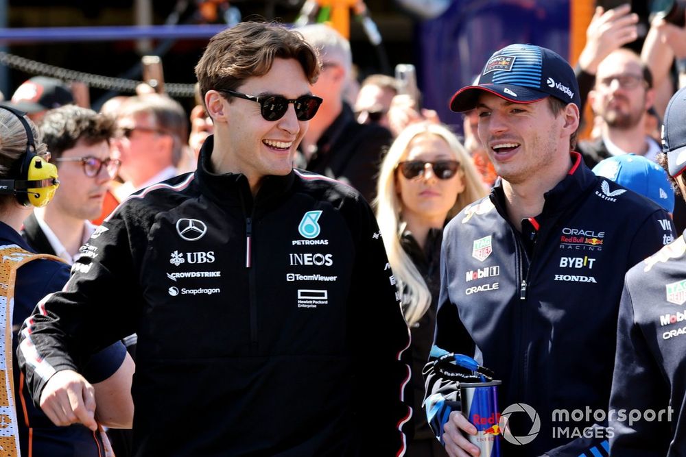 George Russell, Mercedes-AMG F1 Team, Max Verstappen, Red Bull Racing