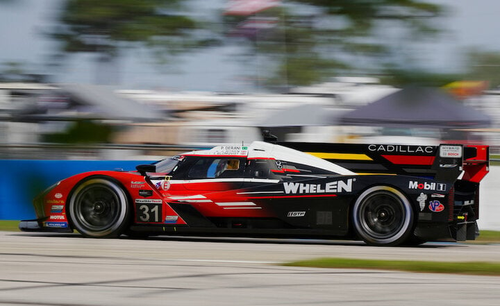 Jack Aitken practices the Action Express Racing Cadillac VSeries.R for the Mobil 1 12 Hours of Sebring, 3/14/2024 (Photo: Courtesy of IMSA)