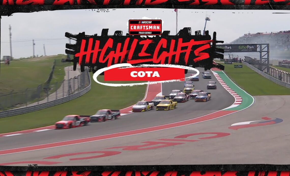 Polesitter Connor Zilisch runs wide in Turn 1 as Truck race goes green at COTA