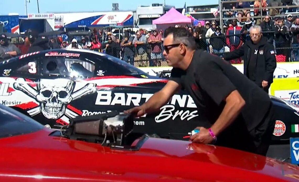 Sean Bellemeur, Andy Bohl, Top Alcohol Funny Car, Rnd 1 Eliminations, 38th annual Texas FallNational