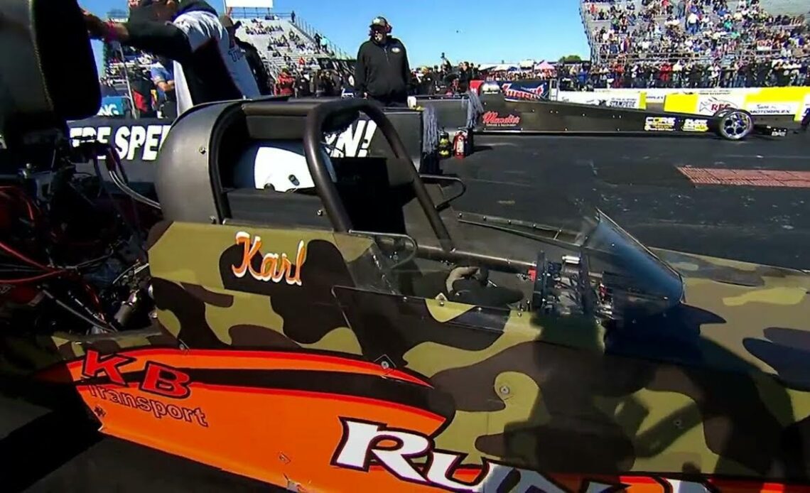 Shawn Cowie, Karl Brounkowski, Top Alcohol Dragster, Rnd 1 Eliminations, 38th annual Texas FallNatio