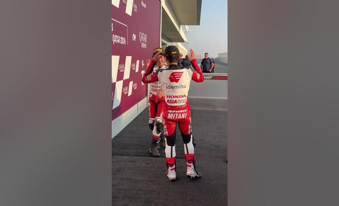 #Unseen moments of joy yesterday after 1st race at Lusail Circuit's parc fermé! 🏅