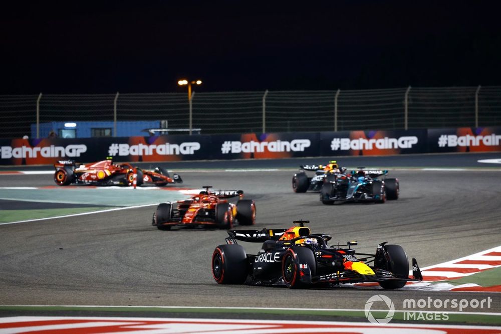 Max Verstappen, Red Bull Racing RB20, Charles Leclerc, Ferrari SF-24, George Russell, Mercedes F1 W15