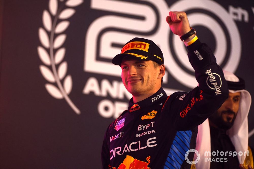Max Verstappen, Red Bull Racing, 1st position, on the podium