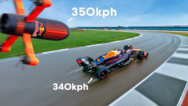 World's Fastest Camera Drone Vs F1 Car (ft. Max Verstappen) - Formula 1 Videos