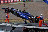 Logan Sargeant's damaged Williams, Suzuka, 2024