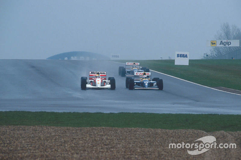 Ayrton Senna, McLaren MP4/8 Ford, Alain Prost, Williams FW15C Renault