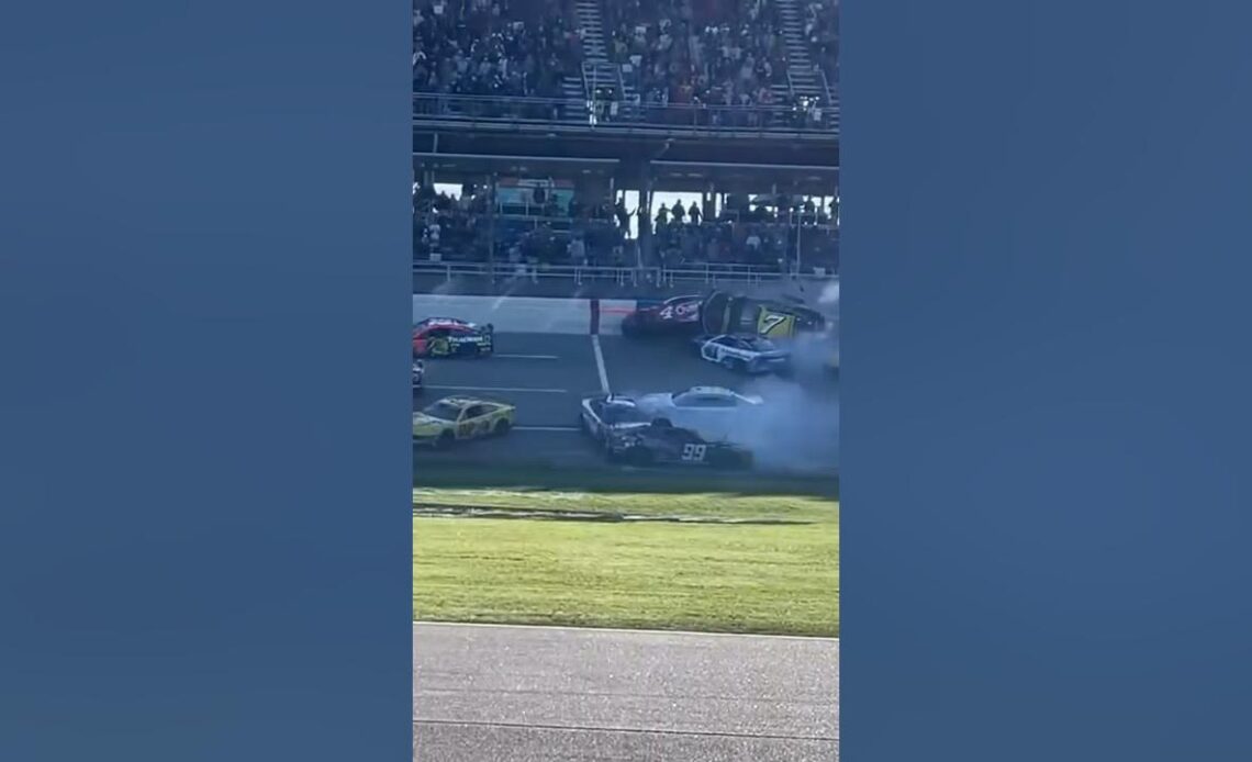 Another angle of the last-lap wreck at #talladega