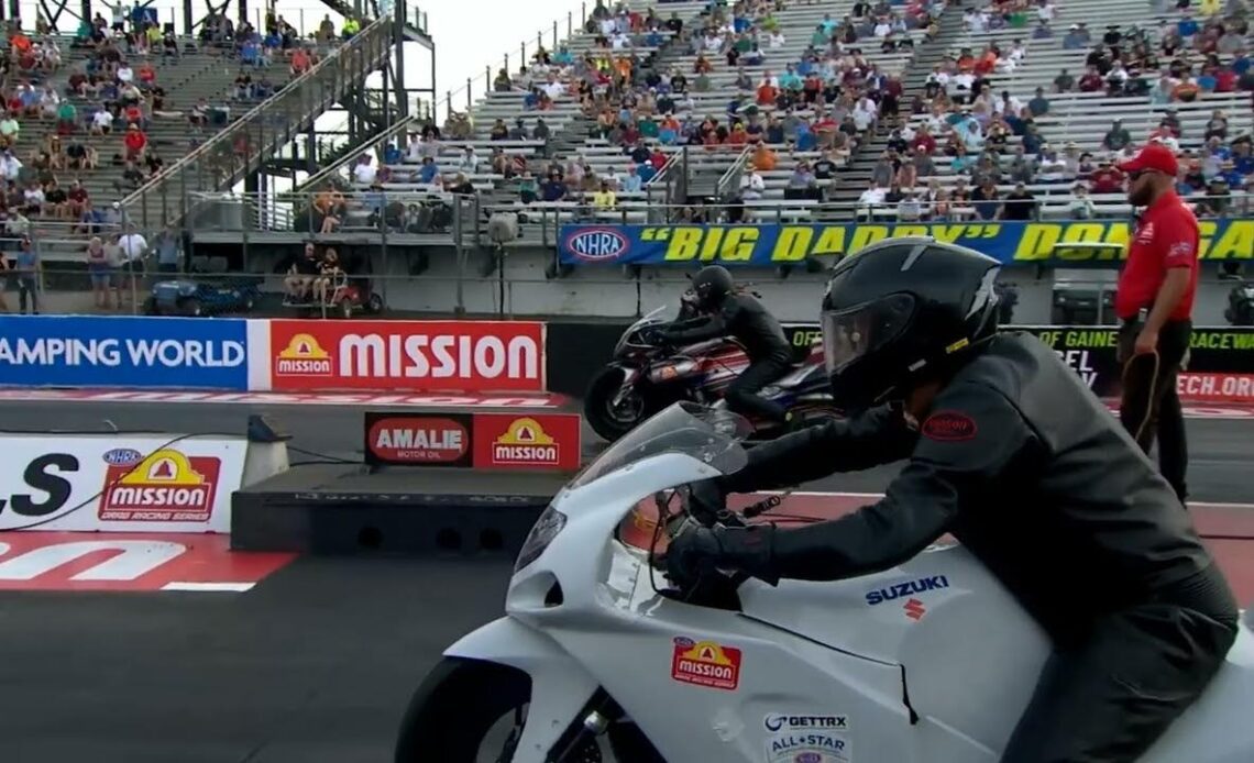 Bud Yoder II, Wesley Wells, Possible engine Failure, Pro Stock Motorcycle, Qualifying Rnd 2, Mission