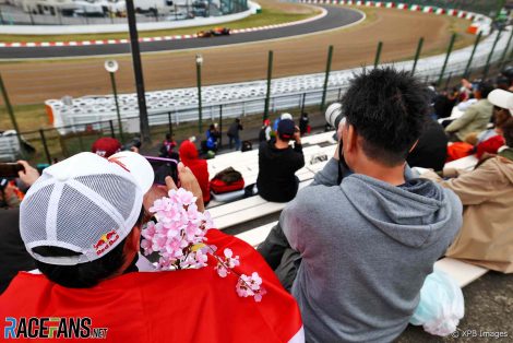 Spectators watch practice at Suzuka, 2024