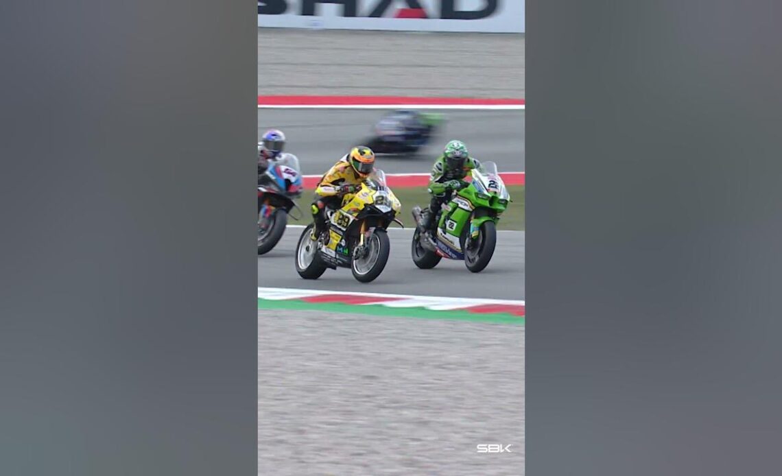 He overtook TWO opponents while doing a wheelie?! 😨 | 2024 #CatalanWorldSBK 🏁