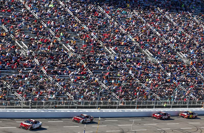 2024 Cup Martinsville I pack racing III - Hendrick Motorsports teammates Kyle Larson, No. 5 Chevrolet, Chase Elliott, No. 9 Chevrolet, Alex Bowman, No. 48 Chevrolet, and William Byron, No. 24 Chevrolet (Credit: Jared C. Tilton/Getty Images via NASCAR Media)