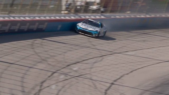 Jimmie Johnson wads up No. 84 Toyota in Texas practice wreck