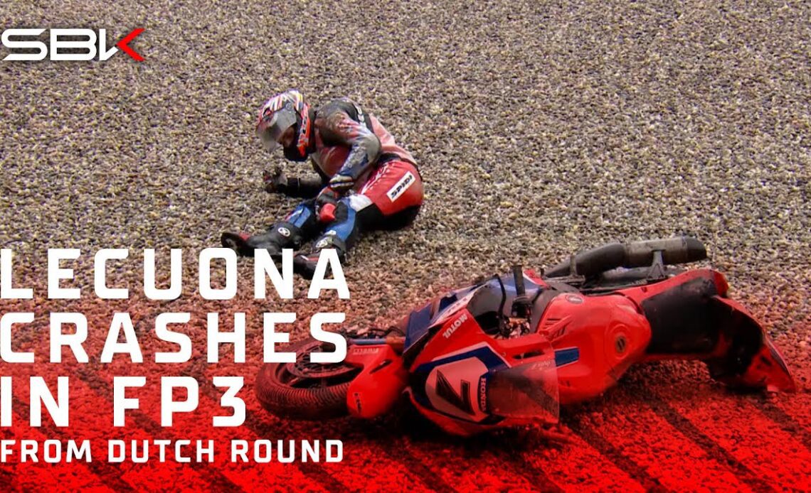 Lecuona's FP3 concludes in dramatic fashion with Turn 16 crash! 💥 | 2024 #DutchWorldSBK 🇳🇱
