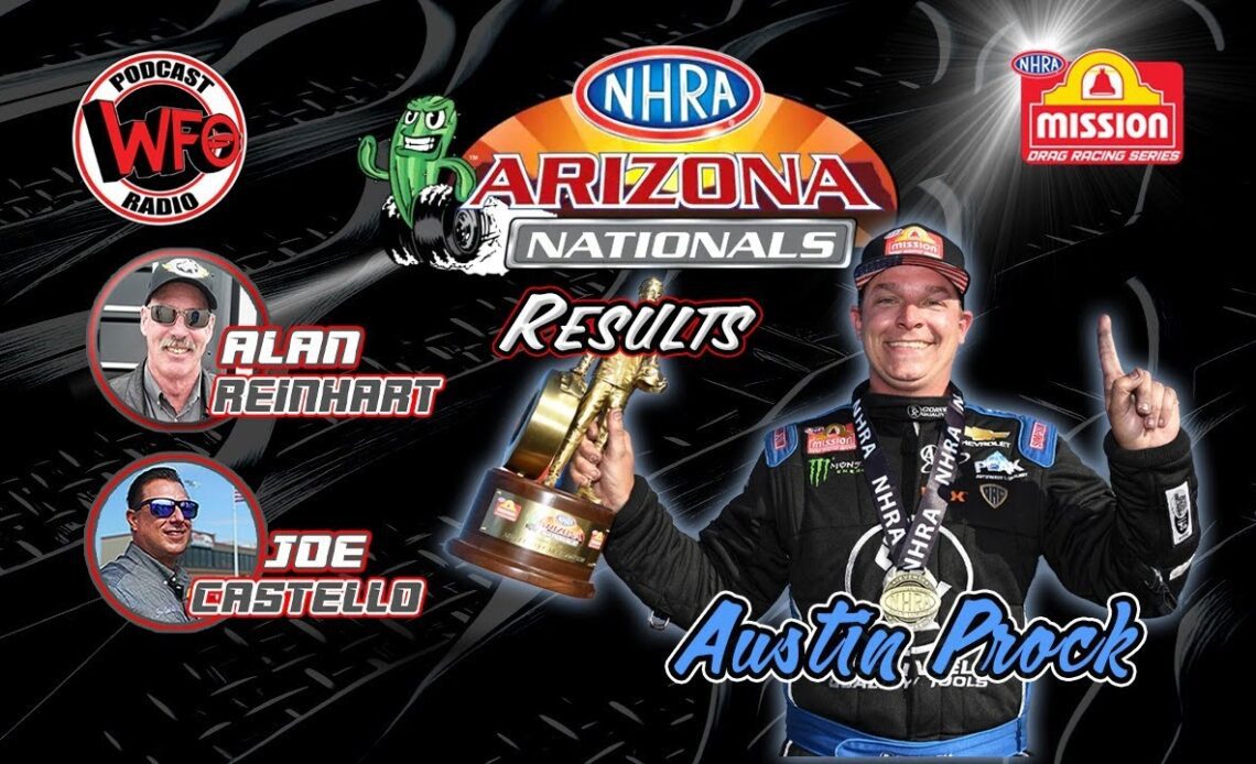 NHRA Arizona Nationals Funny Car winner, Austin Prock, joins NHRA's Alan Reinhart and Joe Castello