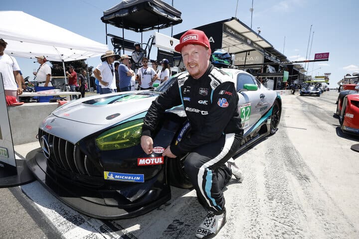 Stevan McAleer after winning the GTD pole for the Sahlen's Six Hours at the Glen, 6/25/2022 (Photo: Courtesy of IMSA)