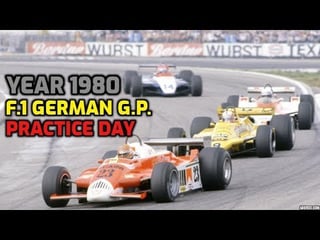Year 1980 images from the practice day prior to the German Formula One Grand Prix at Hockenheim