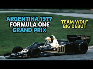 images of the 1978 Argentine Grand Prix where for the first and only time a team debuted and won its first race, Jody Scheckter aboard the Wolf WR1 finished first after starting tenth