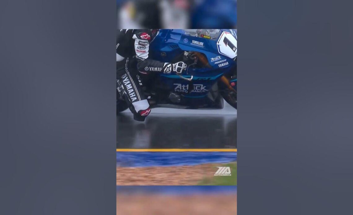 racing in the rain 🌧  #motoamerica #Yamaha #motorcycle