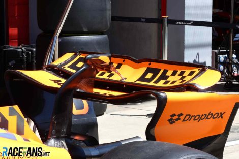 McLaren rear wing, Imola, 2024