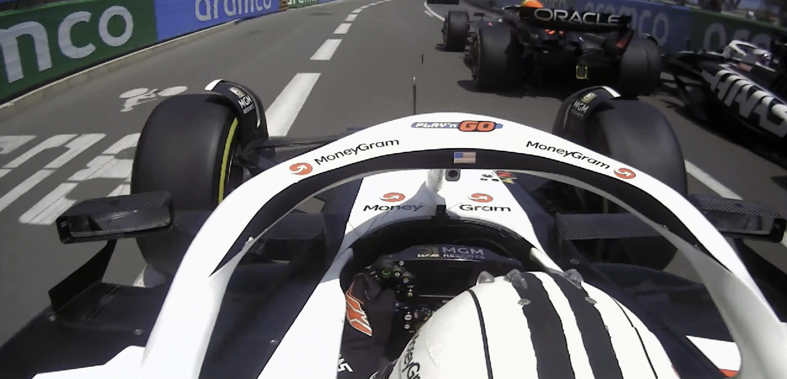 Hulkenberg's view of the pair as they collided