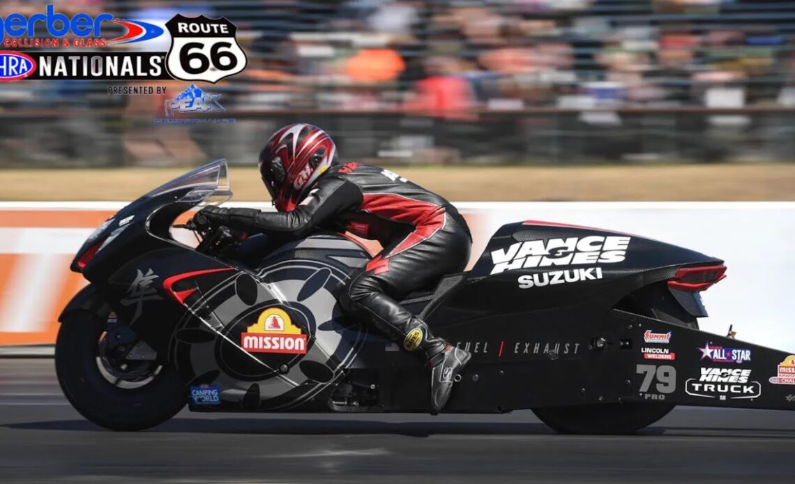 2024 NHRA Route 66 Nationals | Pro Stock Motorcycle Saturday Qualifying | Chicago, IL