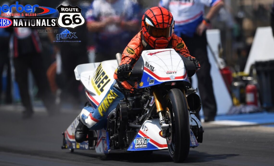 2024 NHRA Route 66 Nationals | Top Fuel Motorcycle Saturday Qualifying | Chicago, IL