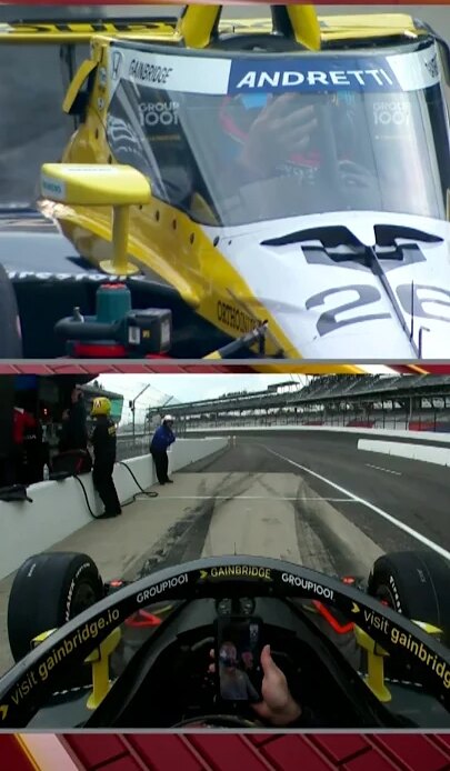 Colton Herta answers ‎FaceTime on pit road at Indy 😄
